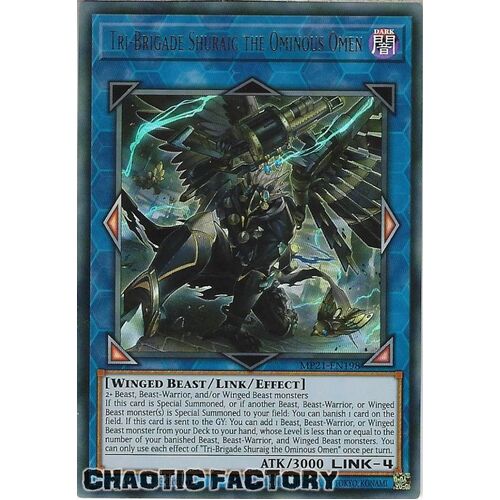 MP21-EN198 Tri-Brigade Shuraig the Ominous Omen Ultra Rare 1st Edition NM