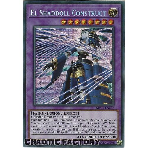 MP21-EN247 El Shaddoll Construct (alternate art) Prismatic Secret Rare 1st Edition NM