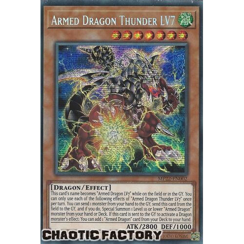 MP22-EN002 Armed Dragon Thunder LV7 Prismatic Secret Rare 1st Edition NM