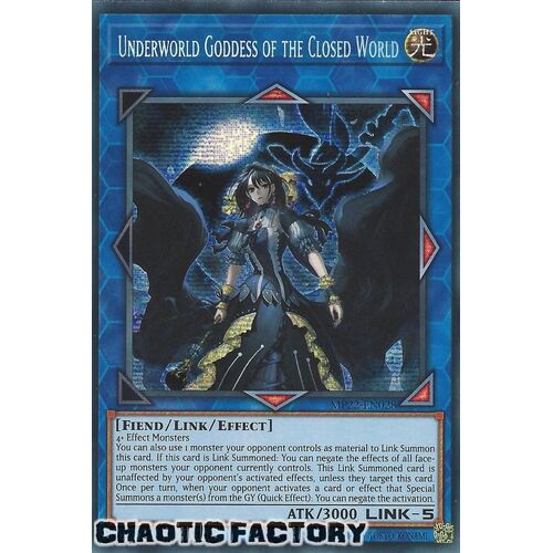 MP22-EN028 Underworld Goddess of the Closed World Prismatic Secret Rare 1st Edition NM