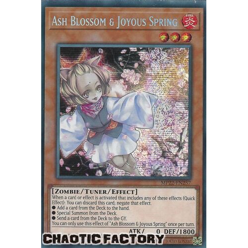 MP22-EN257 Ash Blossom & Joyous Spring Prismatic Secret Rare 1st Edition NM