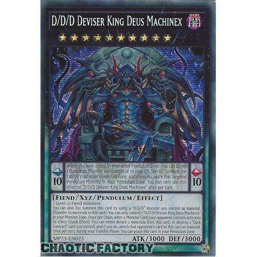 MP23-EN023 D/D/D Deviser King Deus Machinex Prismatic Secret Rare 1st Edition NM