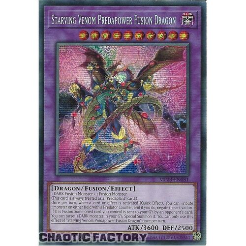 MP23-EN081 Starving Venom Predapower Fusion Dragon Prismatic Secret Rare 1st Edition NM