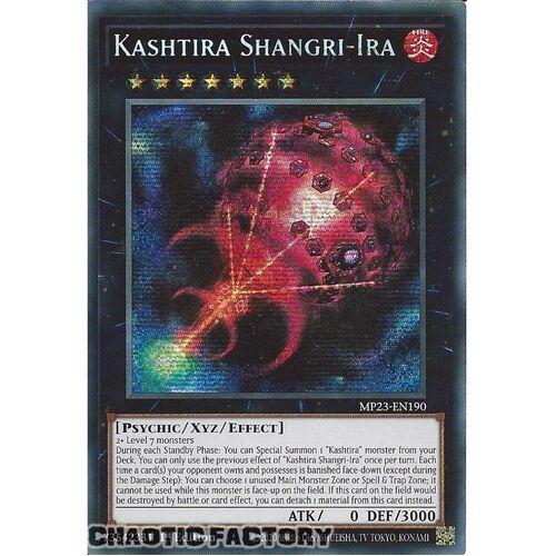 MP23-EN190 Kashtira Shangri-Ira Prismatic Secret Rare 1st Edition NM