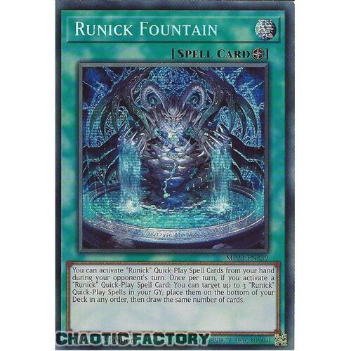 MP23-EN239 Runick Fountain Prismatic Secret Rare 1st Edition NM