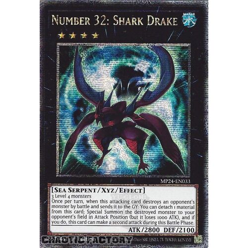 MP24-EN033 Number 32: Shark Drake Quarter Century Secret Rare 1st Edition NM
