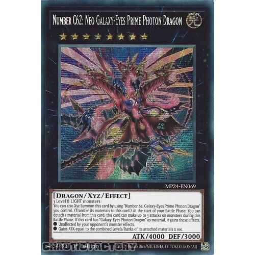 MP24-EN069 Number C62: Neo Galaxy-Eyes Prime Photon Dragon Prismatic Secret Rare 1st Edition NM