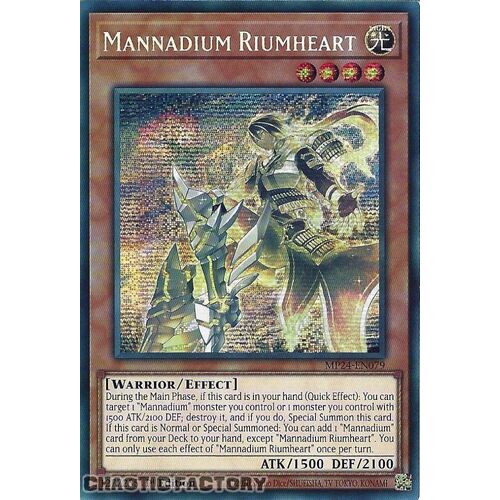 MP24-EN079 Mannadium Riumheart Prismatic Secret Rare 1st Edition NM