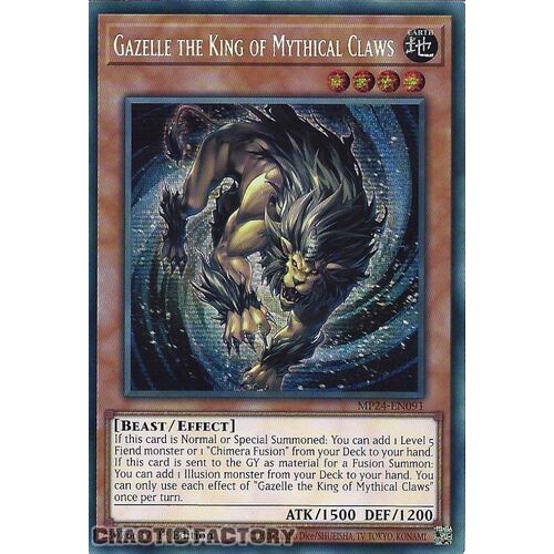 MP24-EN091 Gazelle the King of Mythical Claws Prismatic Secret Rare 1st Edition NM
