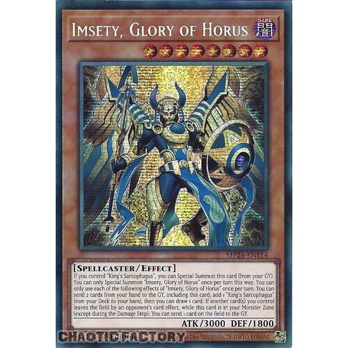 MP24-EN114 Imsety, Glory of Horus Prismatic Secret Rare 1st Edition NM
