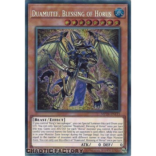 MP24-EN115 Duamutef, Blessing of Horus Prismatic Secret Rare 1st Edition NM