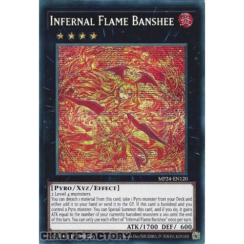 MP24-EN120 Infernal Flame Banshee Prismatic Secret Rare 1st Edition NM