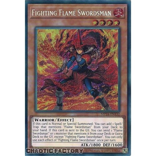 MP24-EN132 Fighting Flame Swordsman Prismatic Secret Rare 1st Edition NM