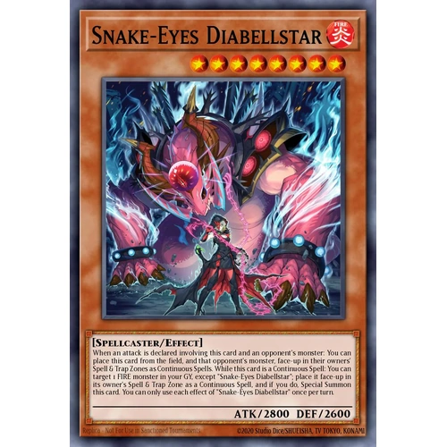 MP25-EN062 Snake-Eyes Diabellstar Prismatic Secret Rare 1st Edition NM