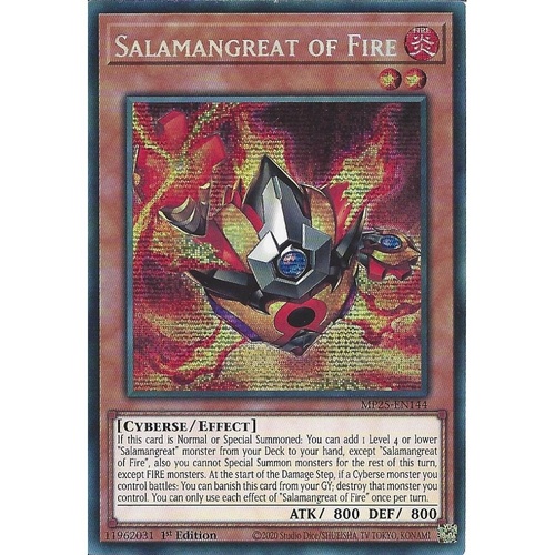 MP25-EN144 Salamangreat of Fire Prismatic Secret Rare 1st Edition NM