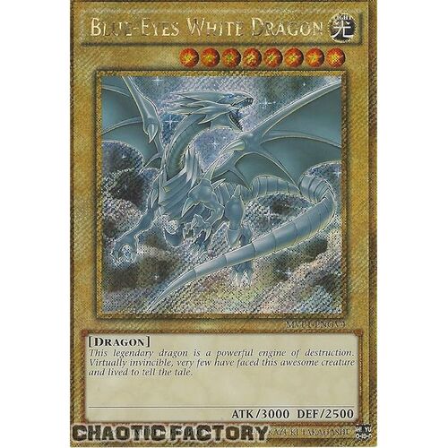 Blue-Eyes White Dragon Gold Secret Rare LIMITED EDITION MVP1-ENGV4 NM