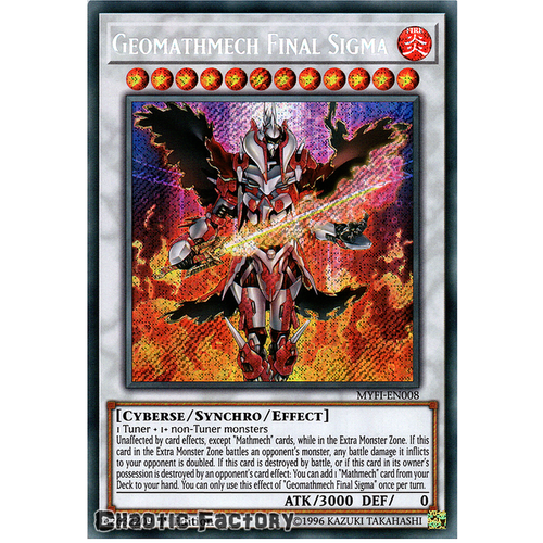 Yugioh MYFI-EN008 Geomathmech Final Sigma Secret Rare 1st Edition NM