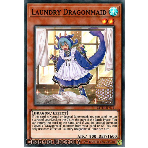 Yugioh MYFI-EN016 Laundry Dragonmaid Super Rare 1st Edition NM