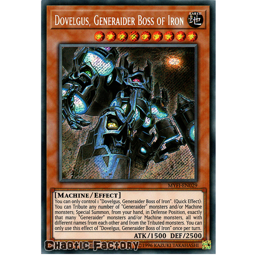 MYFI-EN029 Dovelgus, Generaider Boss of Iron Secret Rare 1st Edition NM