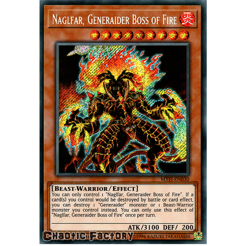 MYFI-EN030 Naglfar, Generaider Boss of Fire Secret Rare 1st Edition NM