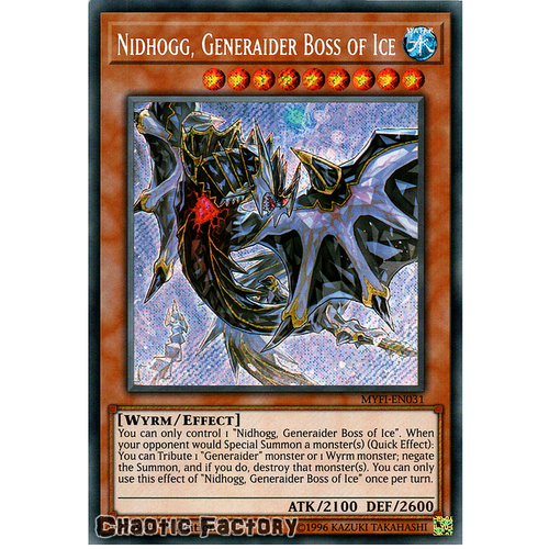 MYFI-EN031 Nidhogg, Generaider Boss of Ice Secret Rare 1st Edition NM