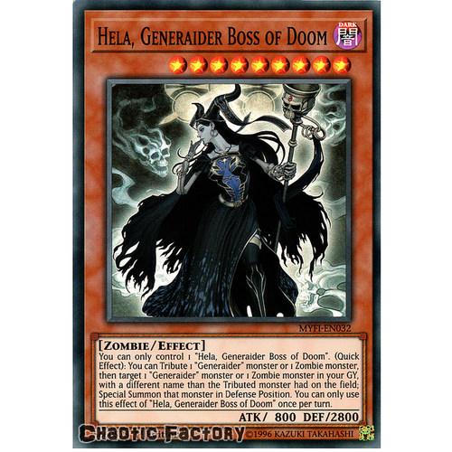MYFI-EN032 Hela, Generaider Boss of Doom Super Rare 1st Edition NM