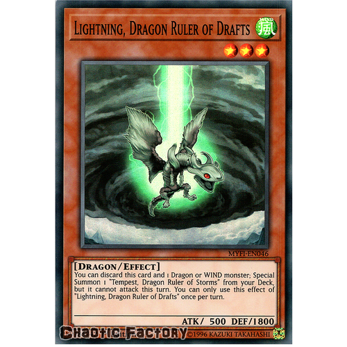 Yugioh MYFI-EN046 Lightning, Dragon Ruler of Drafts Super Rare 1st Edition NM