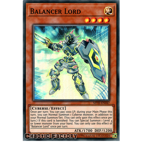 Yugioh MYFI-EN047 Balancer Lord Super Rare 1st Edition NM