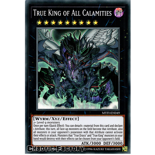 Yugioh MYFI-EN049 True King of All Calamities Super Rare 1st Edition NM