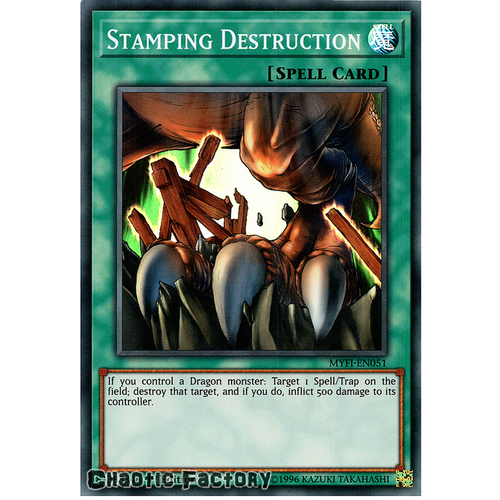 Yugioh MYFI-EN051 Stamping Destruction Super Rare 1st Edition NM