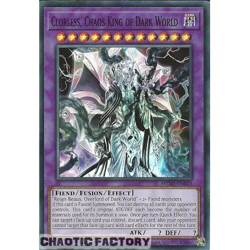 MZMI-EN014 Clorless, Chaos King of Dark World Super Rare 1st Edition NM