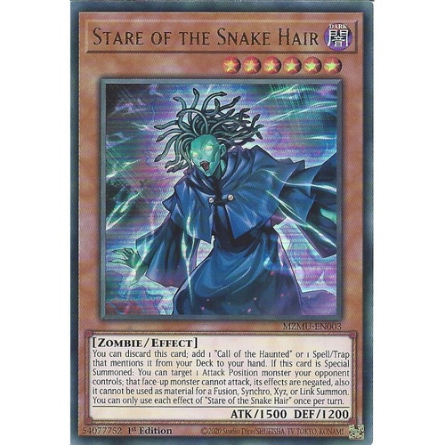 MZMU-EN003 Stare of the Snake Hair Ultra Rare 1st Edition NM