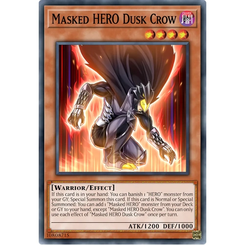 MZMU-EN014 Masked HERO Dusk Crow Super Rare 1st Edition NM