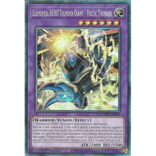 MZMU-EN029 Elemental HERO Thunder Giant - Voltic Thunder Collector's Rare 1st Edition NM
