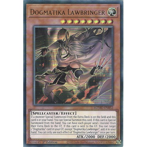 MZMU-EN052 Dogmatika Lawbringer Ultra Rare 1st Edition NM
