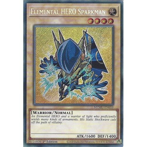 MZMU-EN059 Elemental HERO Sparkman Secret Rare 1st Edition NM