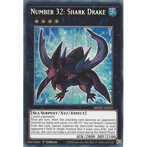 MZMU-EN067 Number 32: Shark Drake Secret Rare 1st Edition NM