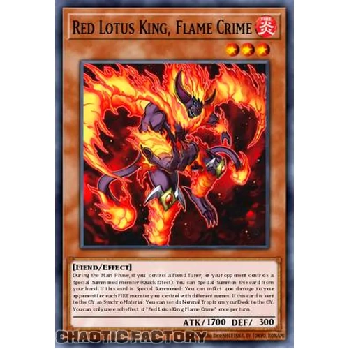 MZMU-EN077 Red Lotus King, Flame Crime Ultra Rare 1st Edition NM