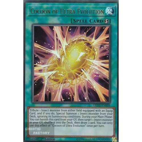 Yugioh LED2-EN009 Cocoon of Ultra Evolution Ultra rare 1st Edition