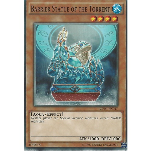YUGIOH OP04-EN018 Barrier Statue of the Torrent Mint YuGiOh Card