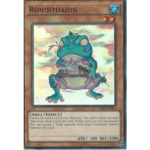 Yugioh OP04-EN005 Ronintoadin Super Rare Mint 