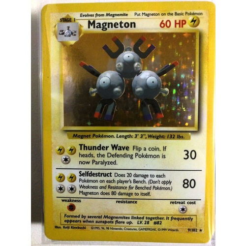 Magneton - 9/102 - Holo Base Set Pokemon Trading Card TCG