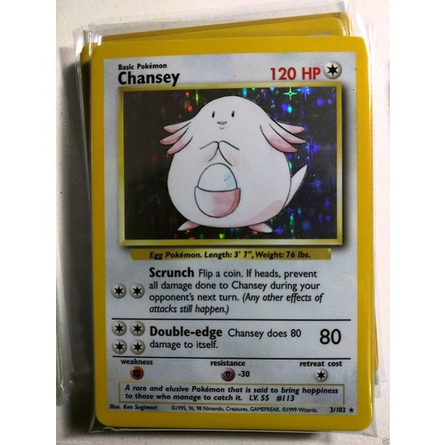 POKEMON TCG Chansey - 3/102 - Holo Unlimited Original Base set Near mint