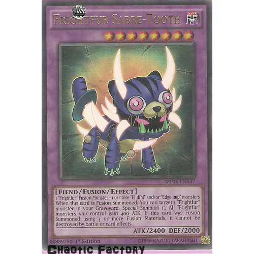 YUGIOH Frightfur Sabre-Tooth (MP16-EN137) - Ultra Rare - Near Mint - 1st Edition