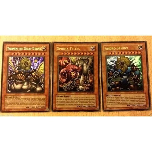YU-GI-OH! Sphinx Set - 3 Card Playset - Theinen, Andro & Teleia - All Ultra Rare