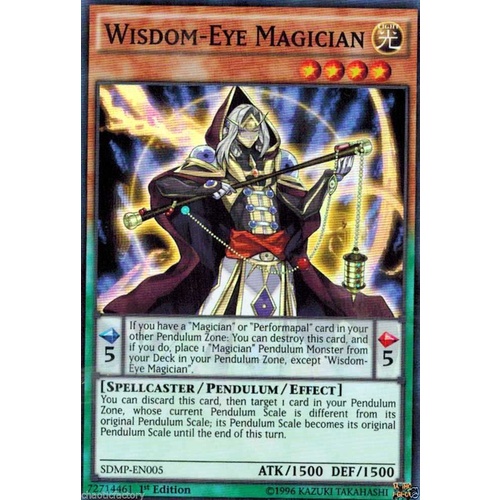 Yugioh Wisdom-Eye Magician - SDMP-EN005 - Super Rare - 1st Edition Mint