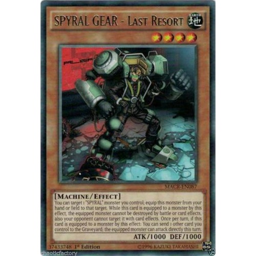 Yugioh SPYRAL GEAR - Last Resort Rare  MACR-EN087 MINT