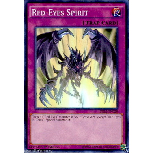 YUGIOH Red-Eyes Spirit DRL2-EN020 Super Rare Near Mint 1st Edition