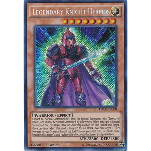 YUGIOH Legendary Knight Hermos DRL2-EN008 Secret Rare Near Mint
