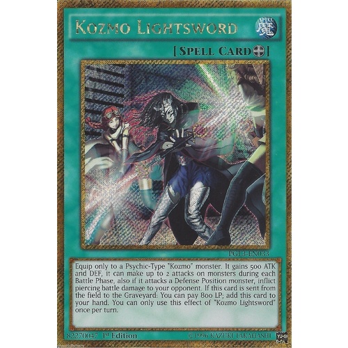 YUGIOH PGL3-EN033 Kozmo Lightsword - Gold Secret Rare 1st edition